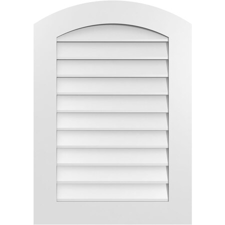 Ekena Millwork Arch Top Surface Mount PVC Gable Vent: Functional, w/ 3-1/2"W x 1"P Standard Frame, 24"W x 34"H GVPAR24X3401SF